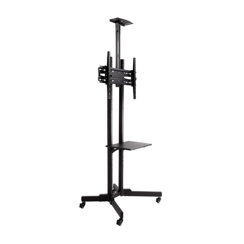 Suporte Com Bandeja, Ajuste de Altura e Rodízio Para TV 42'' a 65'' PED-4265-PR Preto - Multivisão
