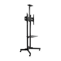 Suporte Com Bandeja, Ajuste de Altura e Rodízio Para TV 42'' a 65'' PED-4265-PR Preto - Multivisão