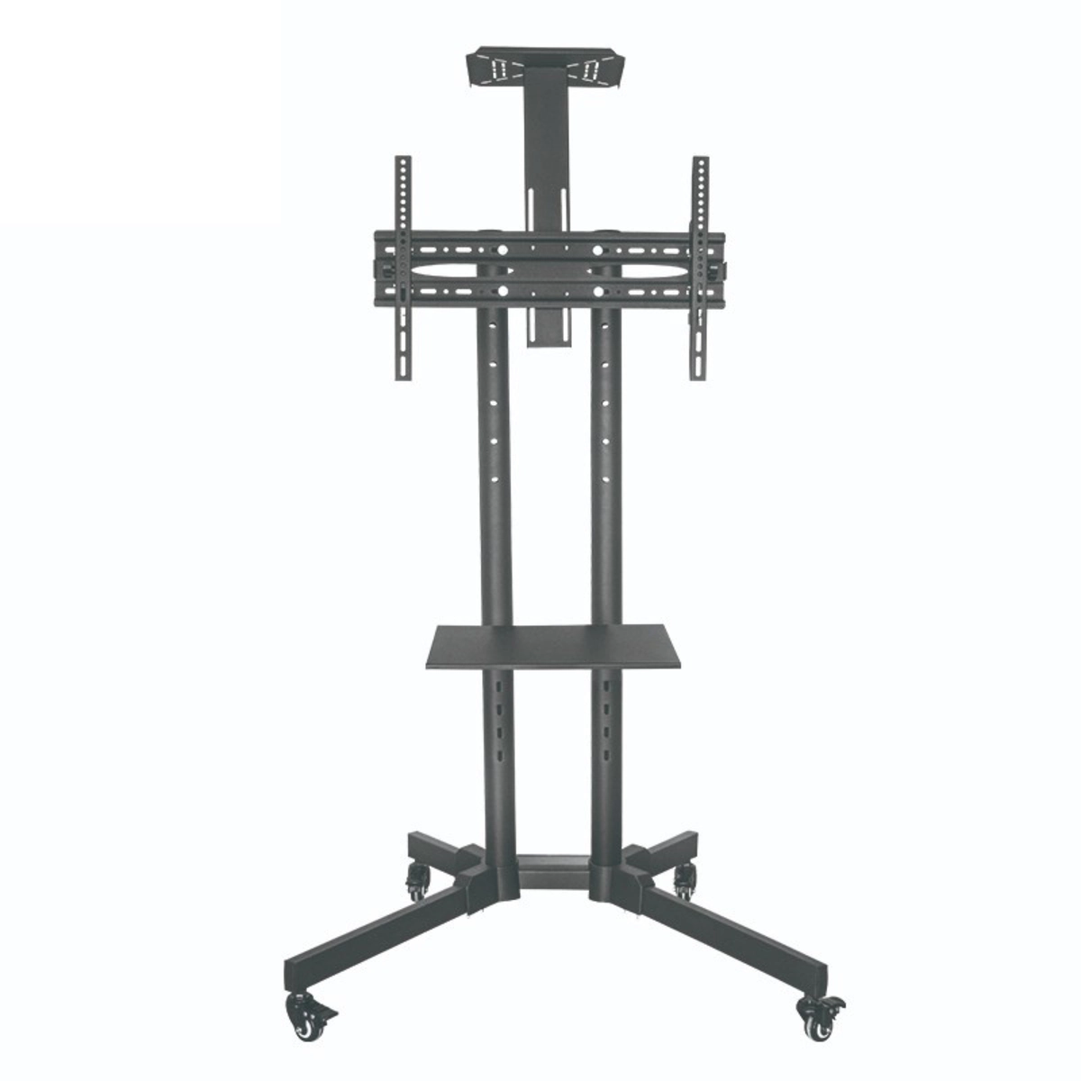 Suporte Com Bandeja, Ajuste de Altura e Rodízio Para TV 42'' a 65'' PED-4265-PR Preto - Multivisão