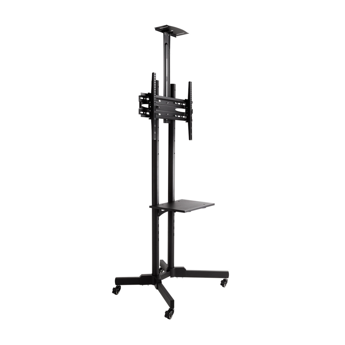 Suporte Com Bandeja, Ajuste de Altura e Rodízio Para TV 42'' a 65'' PED-4265-PR Preto - Multivisão