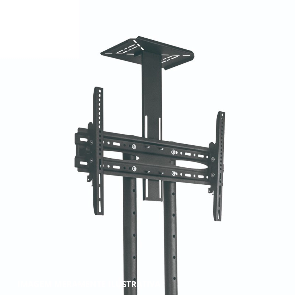 Suporte Com Bandeja, Ajuste de Altura e Rodízio Para TV 42'' a 65'' PED-4265-PR Preto - Multivisão