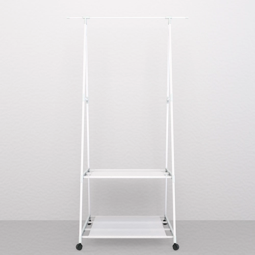 Estante Arara Elegance com 2 Prateleiras e Rodízios ARARA-ELEGANCE-BR Branco - Multivisão