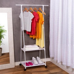 Estante Arara Elegance com 2 Prateleiras e Rodízios ARARA-ELEGANCE-BR Branco - Multivisão