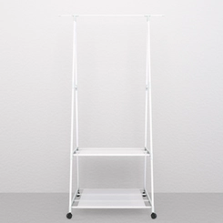 Estante Arara Elegance com 2 Prateleiras e Rodízios ARARA-ELEGANCE-BR Branco - Multivisão