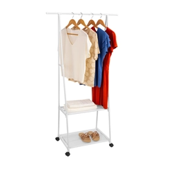 Estante Arara Elegance com 2 Prateleiras e Rodízios ARARA-ELEGANCE-BR Branco - Multivisão