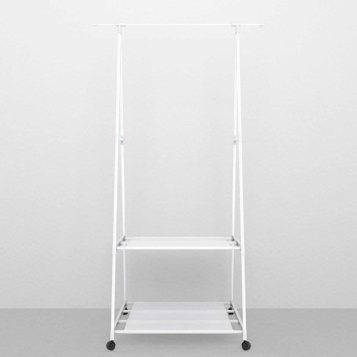 Estante Arara Elegance com 2 Prateleiras e Rodízios ARARA-ELEGANCE-BR Branco - Multivisão