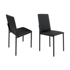Conjunto de Mesa Egito com 06 Cadeiras Dubai Tampo de Vidro Tubo Fosco 160cm Preto/Freijó/Linho - Ciplafe