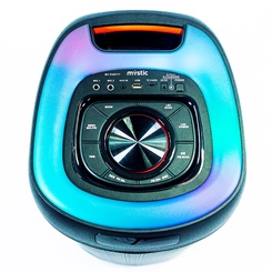 Caixa de Som Amplificada Portátil TWS, USB, LED, Bluetooth + Controle 50W MY-PAR777 127v Preto - Mystic