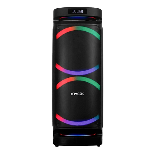 Caixa de Som Amplificada Portátil USB, LED, Bluetooth 90W MYPAR779 127v Preto - Mystic
