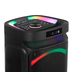 Caixa de Som Amplificada Portátil USB, LED, Bluetooth 90W MYPAR779 127v Preto - Mystic