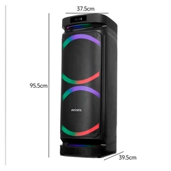 Caixa de Som Amplificada Portátil USB, LED, Bluetooth 90W MYPAR779 127v Preto - Mystic