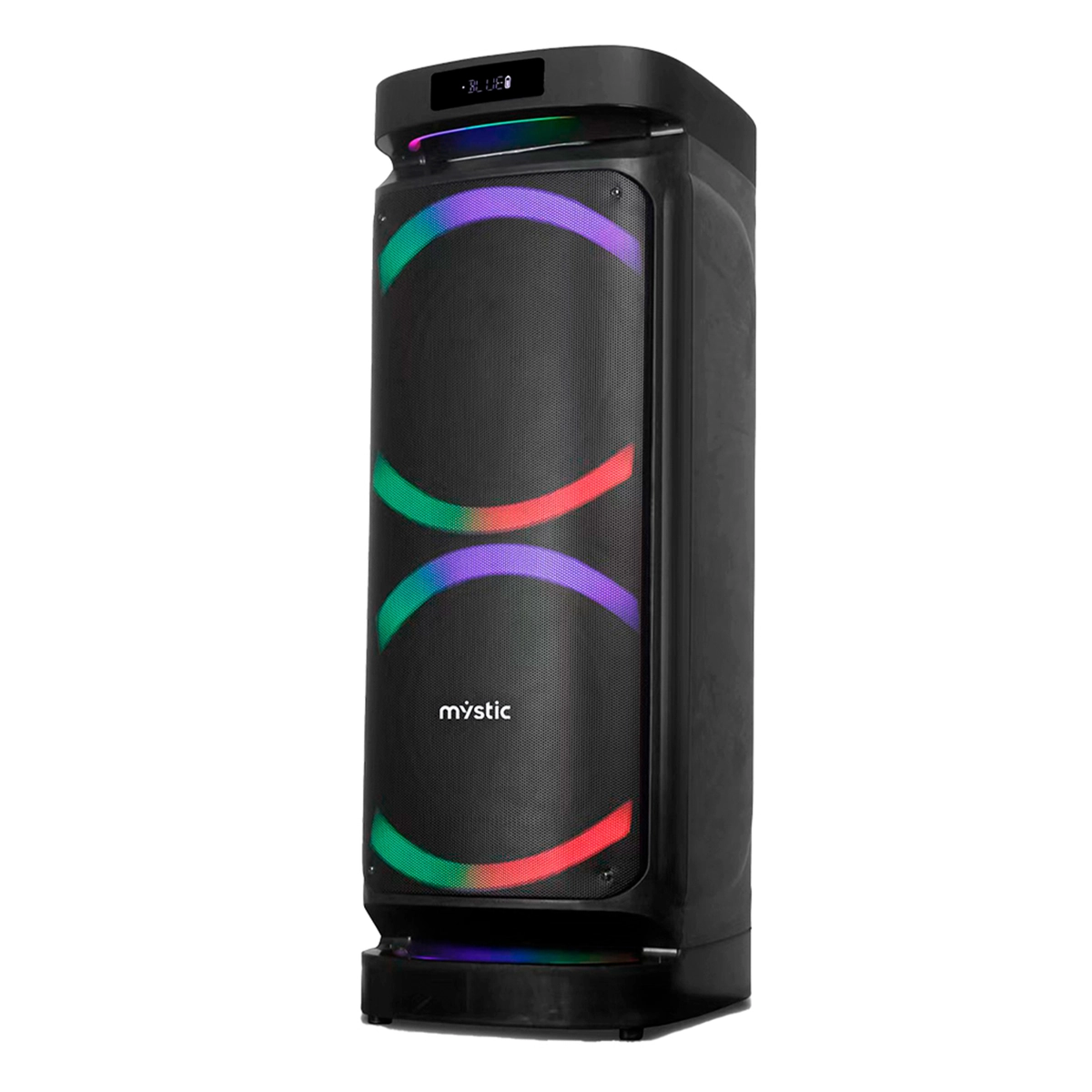 Caixa de Som Amplificada Portátil USB, LED, Bluetooth 90W MYPAR779 127v Preto - Mystic