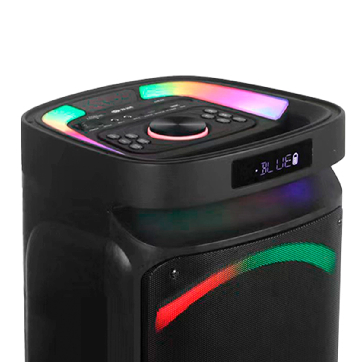 Caixa de Som Amplificada Portátil USB, LED, Bluetooth 90W MYPAR779 127v Preto - Mystic