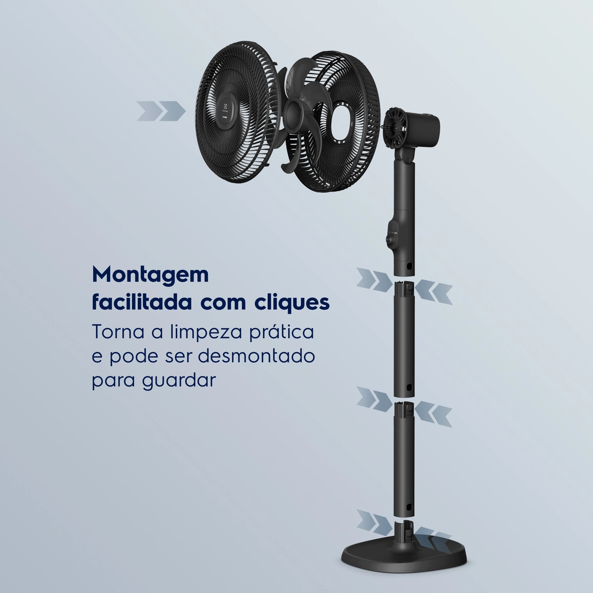 Ventilador de Coluna Efficient DuoForce Air+ 3em1 com 6 Pás 40cm EFS40 126w Preto - Electrolux
