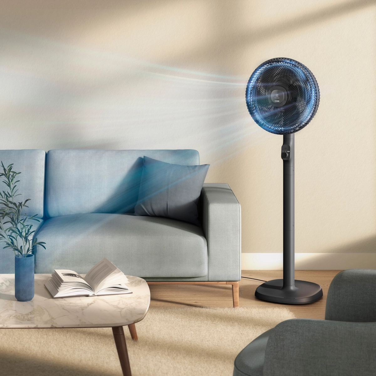 Ventilador de Coluna Efficient DuoForce Air+ 3em1 com 6 Pás 40cm EFS40 126w Preto - Electrolux