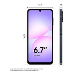 Smartphone Galaxy A07 128GB, 4GB, Câmera 50MP, Tela 6.7, Proteção IP54, Processador 6NM SM-A075MZKRZTO Preto - Samsung