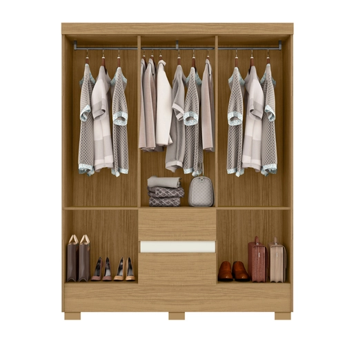 Roupeiro Coimbra Casal com 6 Portas 2 Gavetas 910 Atacama/Off White - Aramóveis