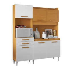 Kit Cozinha Selena com 6 Portas 2 Gavetas 942 Cinamomo/Branco TX - Aramóveis