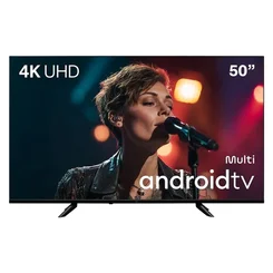 Smart TV 50" Multi 4K DLED Android TV 2 USB 3 HDMI com Comando de Voz - TL067M