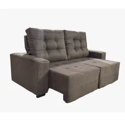 Estofado Pequim com 02 Lugares Linho Lovere Retrátil Reclinável 780393- Uatumã