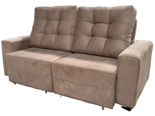 Estofado 2 lugares Pequim velour caramelo 750616 - Uatumã