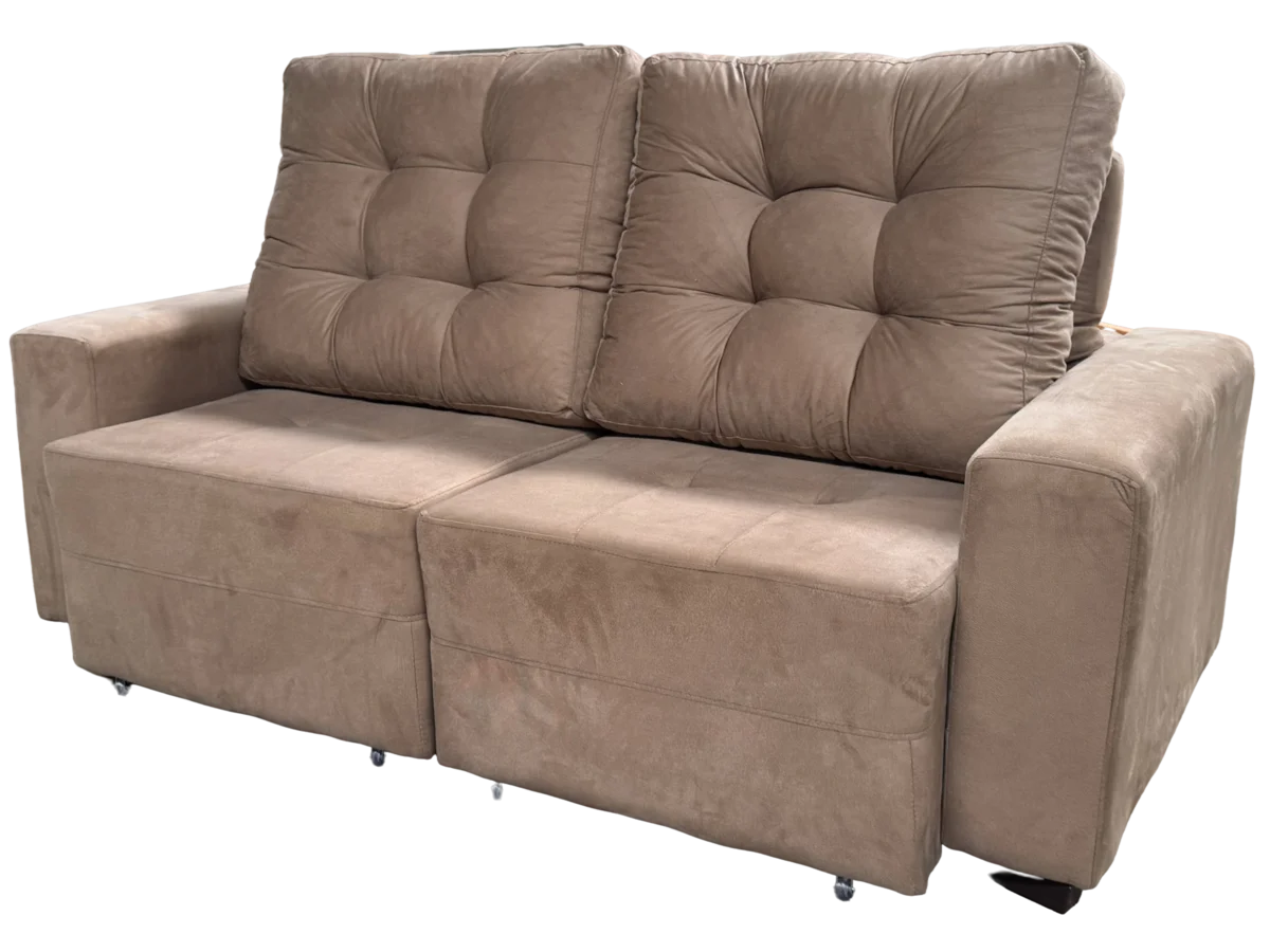 Estofado 2 lugares Pequim velour caramelo 750616 - Uatumã