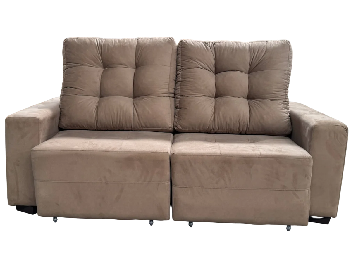 Estofado 2 lugares Pequim velour caramelo 750616 - Uatumã