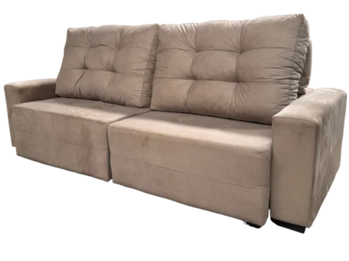 Estofado 3 lugares Pequim Velour Caramelo 750616 Uatumã