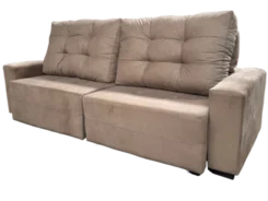 Estofado 3 lugares Pequim Velour Caramelo 750616 Uatumã