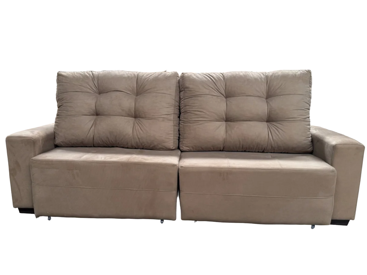 Estofado 3 lugares Pequim Velour Caramelo 750616 Uatumã