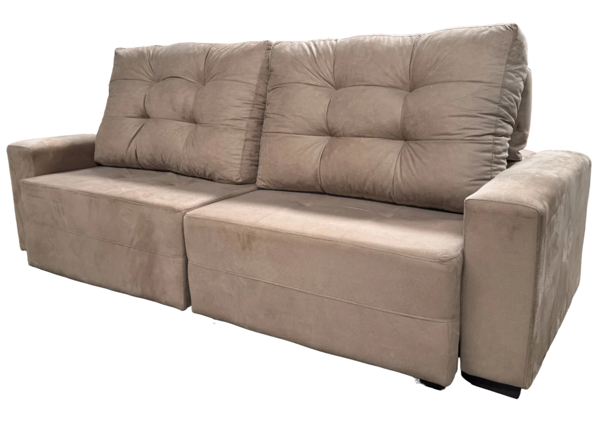 Estofado 3 lugares Pequim Velour Caramelo 750616 Uatumã