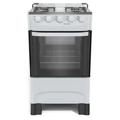 Fogão Mueller 4 Bocas Branco Mesa Inox MFI4BA Acendimento Manual AP/MT