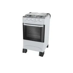 Fogão Mueller 4 Bocas Branco Mesa Inox MFI4BA Acendimento Manual AP/MT