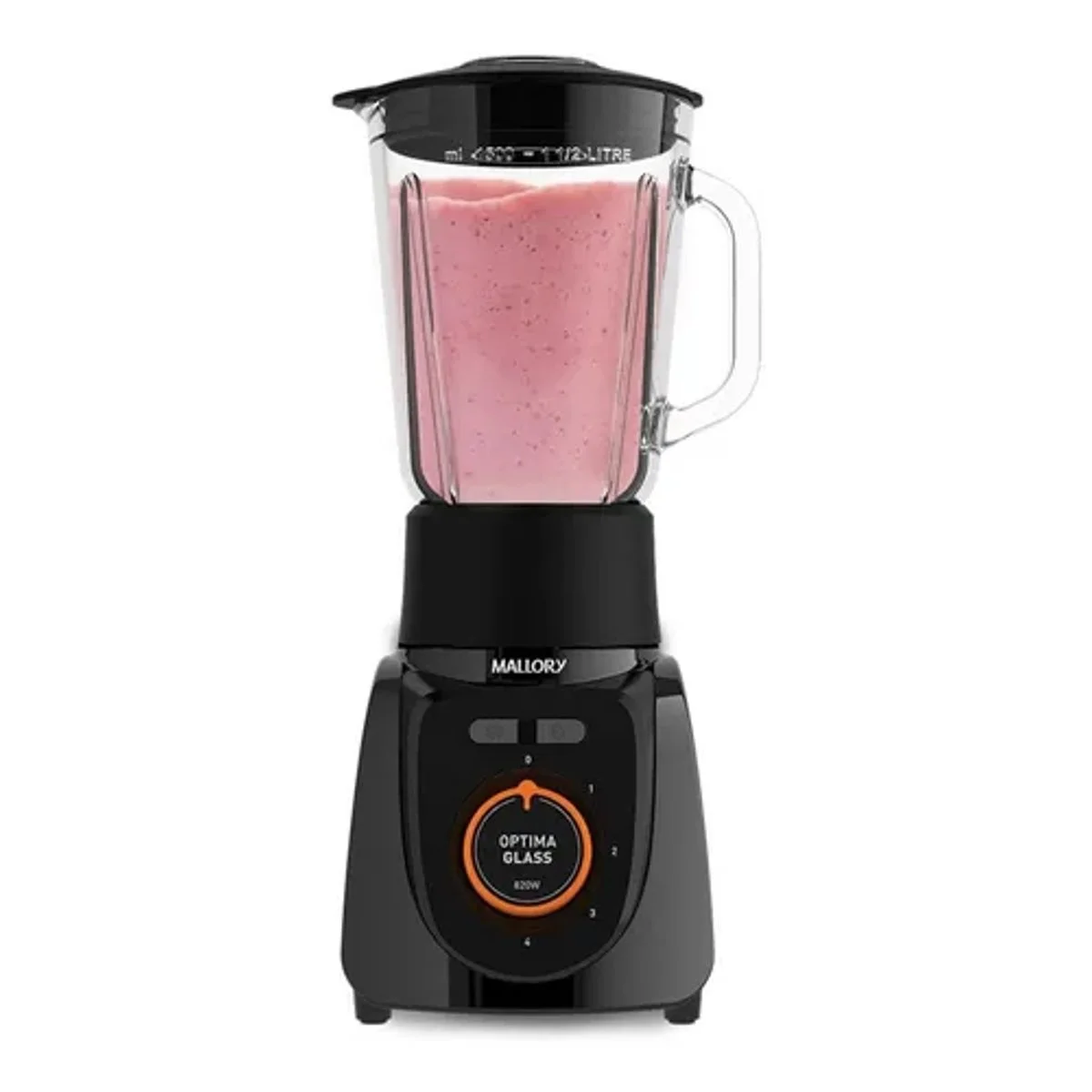 Liquidificador Mallory Optima Glass Jarra de Vidro 1,8L Preto 127V - AP / MT