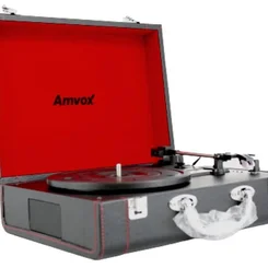 Vitrola Amvox AVT 1299 Case em Couro com Bluetooth e USB Bivolt 15W AP/MT