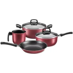 Conjunto de Panelas MTA Safira Cristal 4 Peças Alumínio Antiaderente Cor Cereja 5662 AP/MT