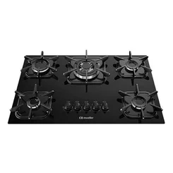 Fogão Cooktop Mueller G5 5 Bocas Vidro Temperado Preto Tripla Chama Bivolt 601270003 AP/MT