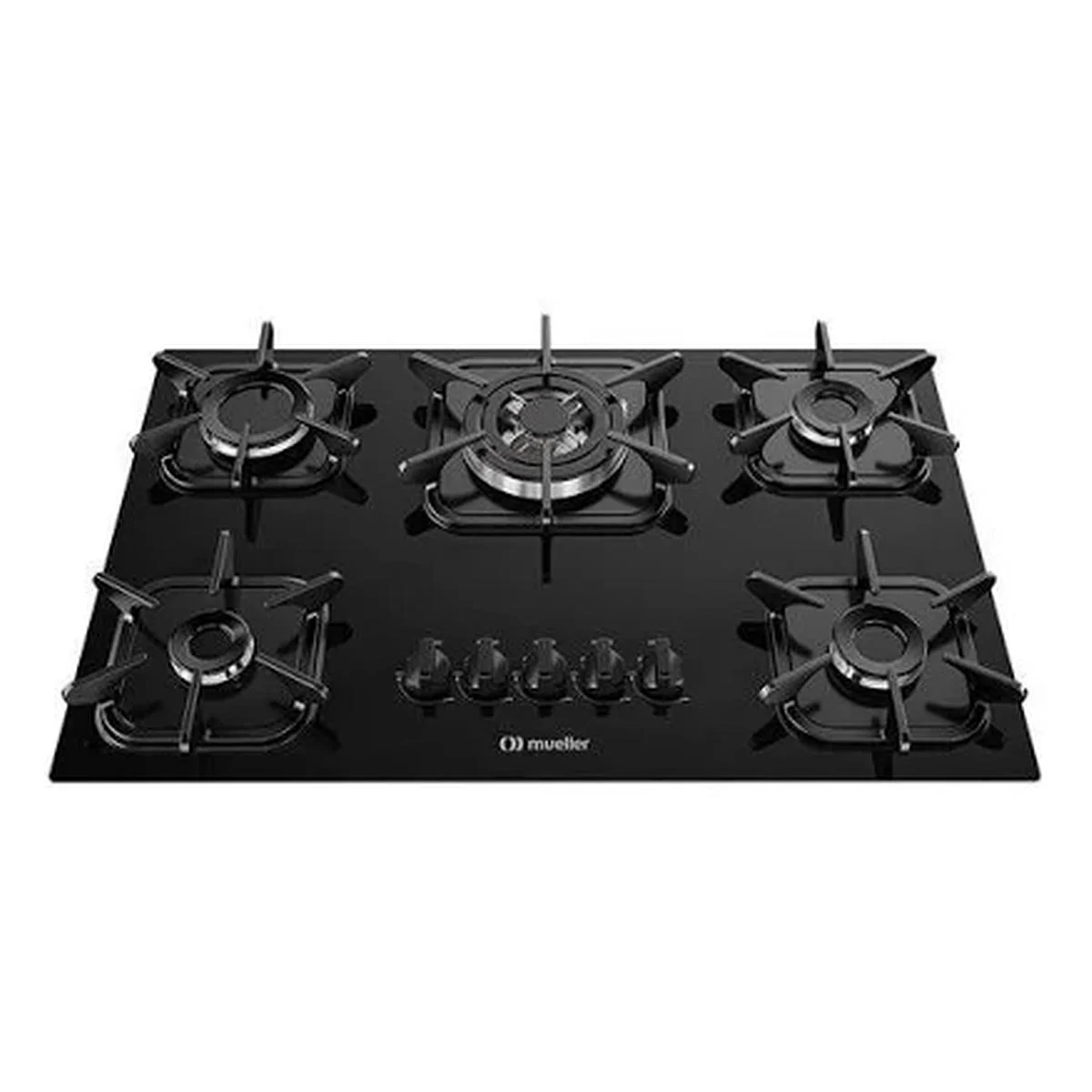 Fogão Cooktop Mueller G5 5 Bocas Vidro Temperado Preto Tripla Chama Bivolt 601270003 AP/MT