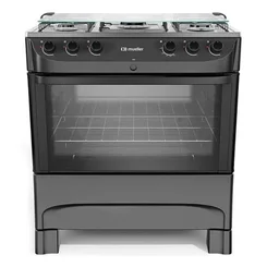 Fogão Mueller MFI5BB 5 Bocas Mesa de Inox Preto Fosco Bivolt AP/MT