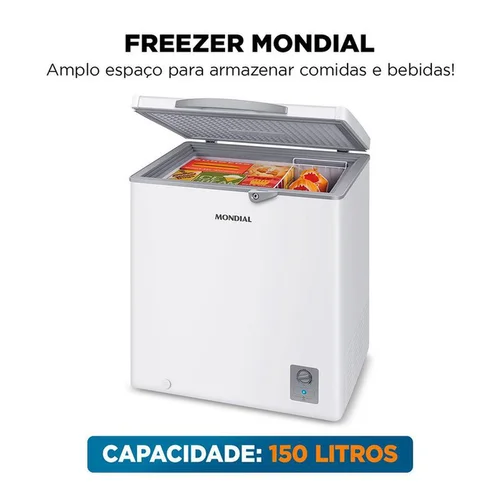 Freezer Horizontal 150L Mondial Branco FHZ-01-W150 AP/MT