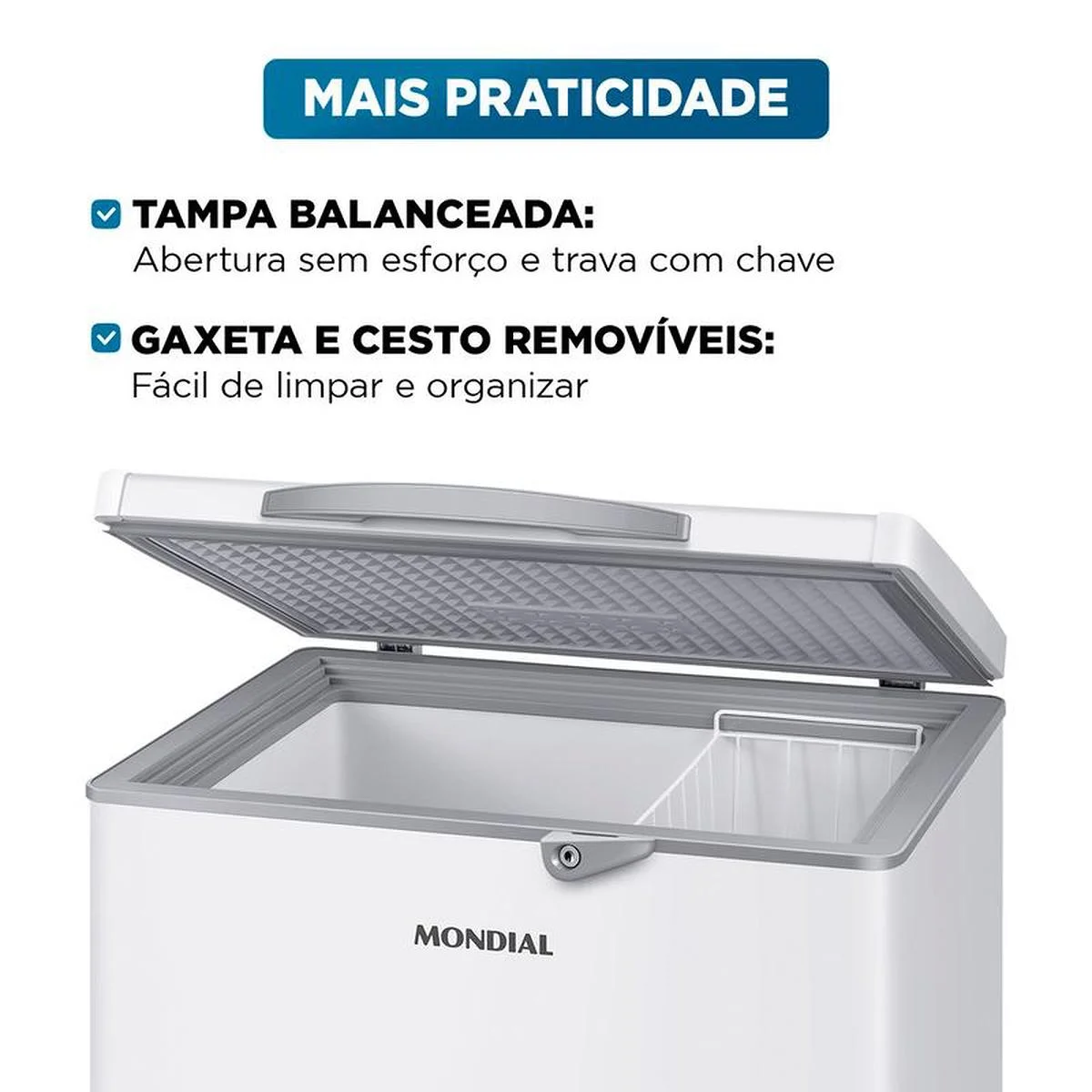 Freezer Horizontal 150L Mondial Branco FHZ-01-W150 AP/MT