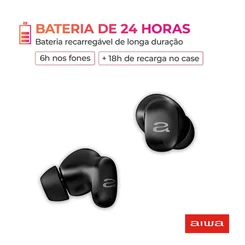 Fone de Ouvido Earbud AIWA AWS-EB-03-B Bluetooth Bivolt IPX5 ANC - AP / MT