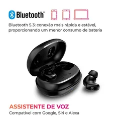 Fone de Ouvido Earbud AIWA AWS-EB-03-B Bluetooth Bivolt IPX5 ANC - AP / MT