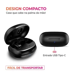 Fone de Ouvido Earbud AIWA AWS-EB-03-B Bluetooth Bivolt IPX5 ANC - AP / MT