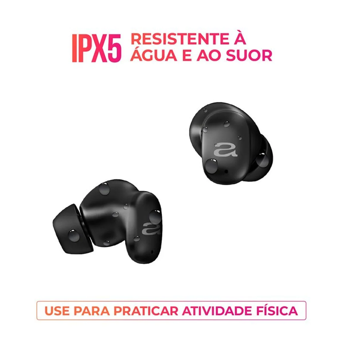 Fone de Ouvido Earbud AIWA AWS-EB-03-B Bluetooth Bivolt IPX5 ANC - AP / MT