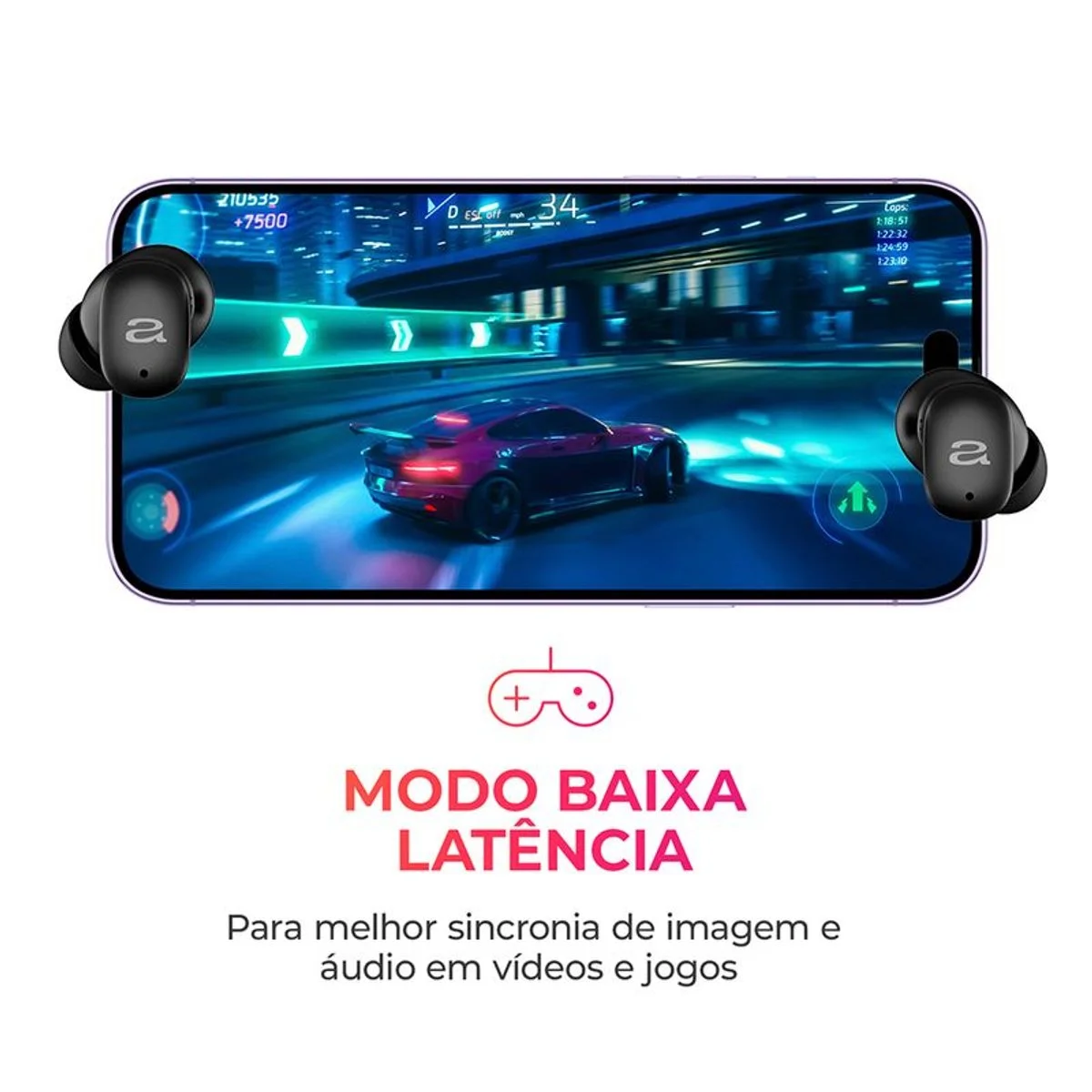 Fone de Ouvido Earbud AIWA AWS-EB-03-B Bluetooth Bivolt IPX5 ANC - AP / MT