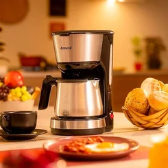 Cafeteira Elétrica Amvox ACF 927 900W 30 Xícaras 1,5L Preto/Inox 110V AP/MT