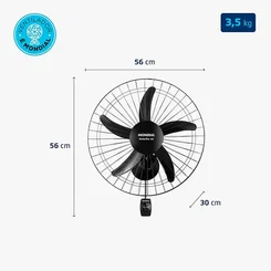 Ventilador de Parede Mondial Turbo Pro NVP-PRO-50 50cm 127V AP/MT