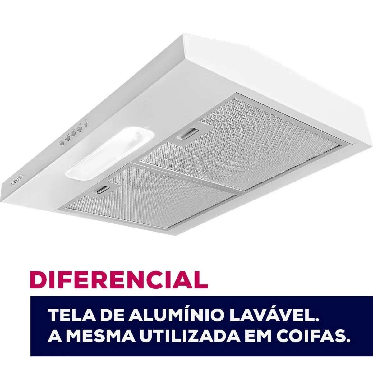 Depurador de Ar Slim 60cm 3 Velocidades Branco 127V Suggar - AP / MT