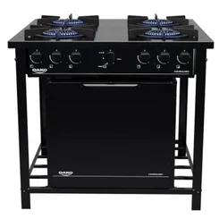 Fogão Industrial Dako Couraçado 4 Bocas Preto com Forno Tripla Chama AP/MT - AP / MT
